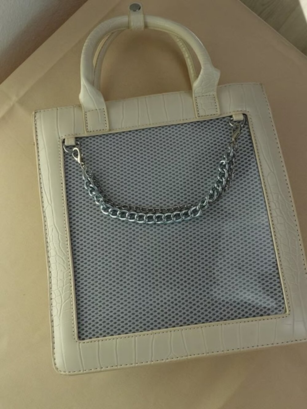 IVORY Crocodile Ita Bag Y2K Vegan Leather Crossbody Shoulder Bag Anime Bag